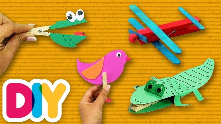 3 Easy CLOTHESPIN CRAFTS you can do with your kid at home | Fast-n-Easy | DIY Arts & Crafts