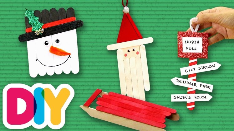 4 CHRISTMAS Popsicle CRAFT IDEAS for TODDLERS to do at home | Fast-n-Easy | DIY Arts & Crafts