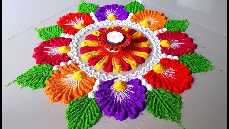 Beautiful Rangoli Designs for Diwali.इस दिवाली पर बनाये.Colourful Rangoli Designs -