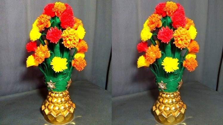 Best use of Wastage idea using Shopping Bag And Plastic Bottle | Water Bottle Recycle Flower Vase