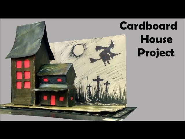 Cardboard house project | how to make a haunted house out of a cardboard box