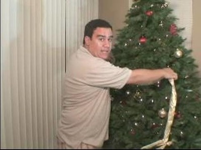 Decorating a Christmas Tree : Adding Ribbons to Christmas Trees