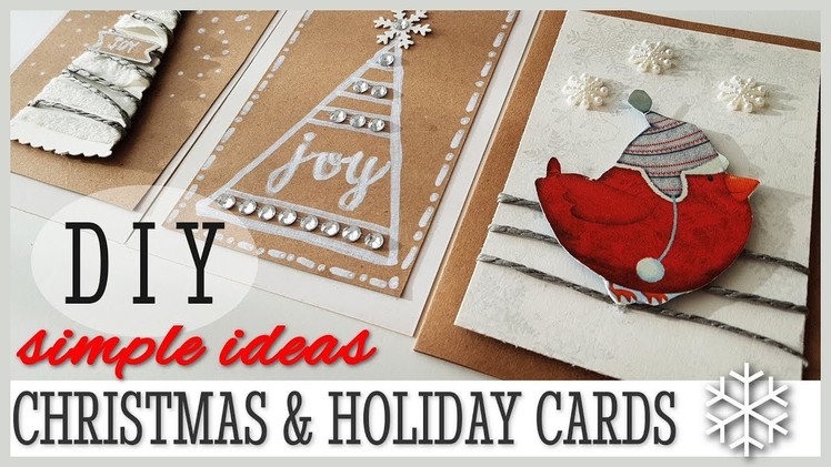 DIY Christmas Cards 2018 - Simple Ideas - Eco friendly minimalist design holiday greetings