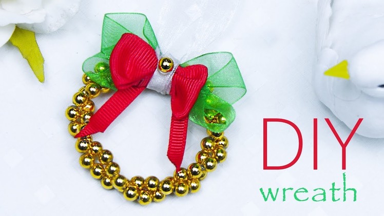 DIY Easy mini Christmas wreath 2019 | Wreath Christmas decorations  | Beads art