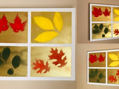 DIY Fall Seasonal Decor. Wall Decoration Ideas at Home. DIY Leaf Painting