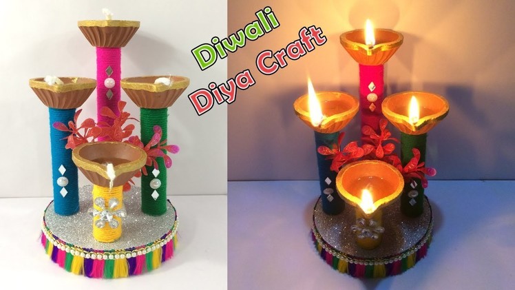 DIY How to make diwali decoration ideas at home easy.Diwali diya making.Easy diya.Art and craft