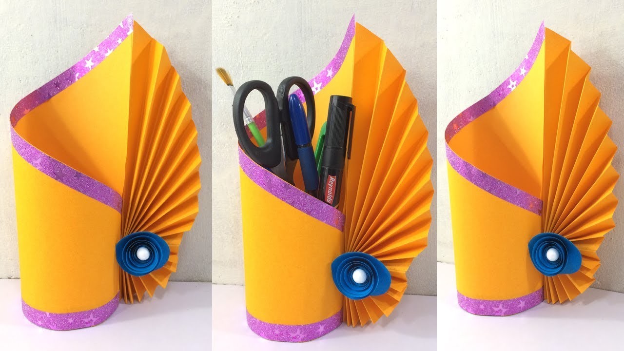 DIY Making Paper Flower Vase. How to Make A Flower Vase. Simple Paper Crafts | Best out of waste