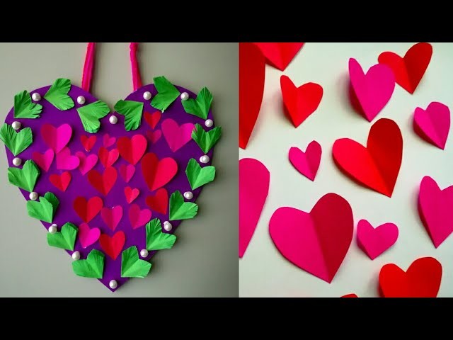 Diy paper flower wall hanging.Simple and beautiful Heart wallhanging. Wall decoration by KovaiCraft