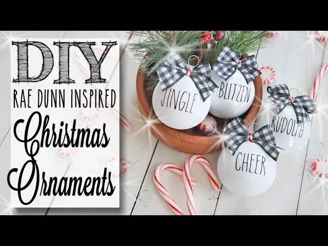 DIY Rae Dunn Inspired Christmas Ornaments