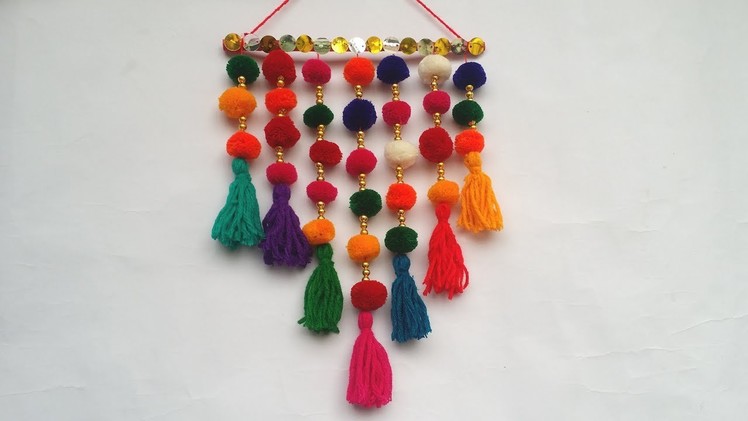 DIY. Wall Hanging!!! How to Make Beautiful Pompom Wall Hanging for Room Decoration!!!!