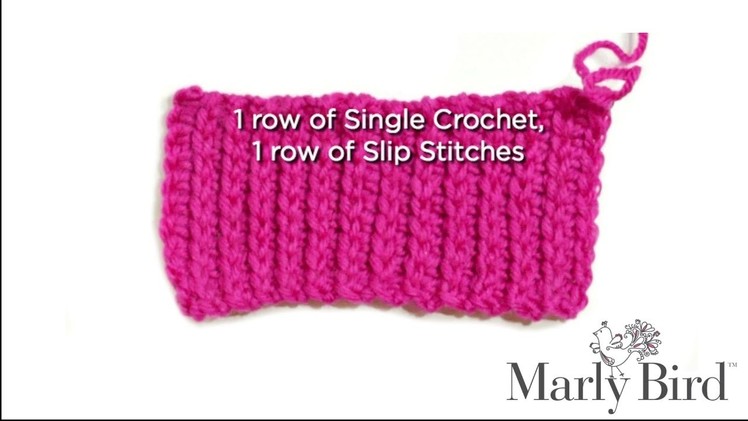 Easy Beginner Basic -- How to Crochet Knit Look Alike Ribbing Stitch [Right Handed]
