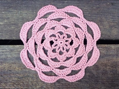 Easy Crochet Rose Flower Doily Tutorial