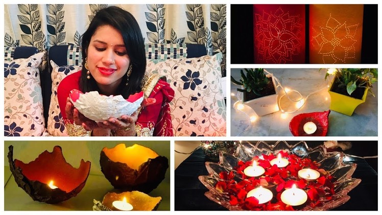 Easy Diwali Decoration ideas at home II DIY Candles and diyas