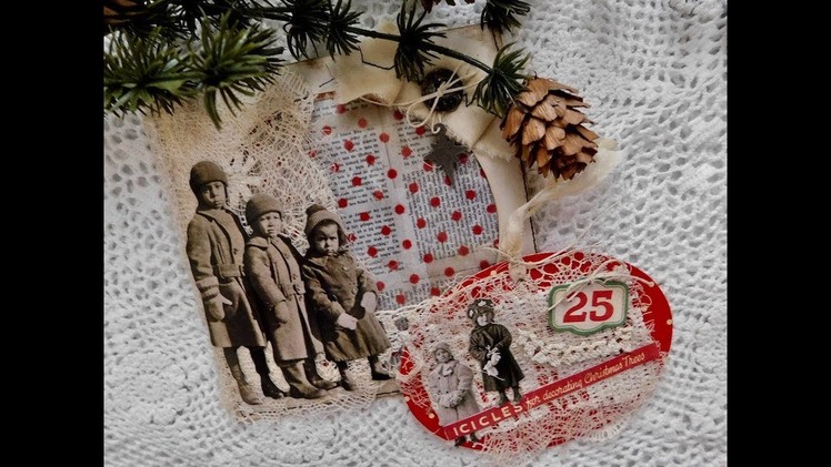 Easy Gift Giving Ideas - Altered CD Sleeve & Altered Tag Tutorial.Process Video
