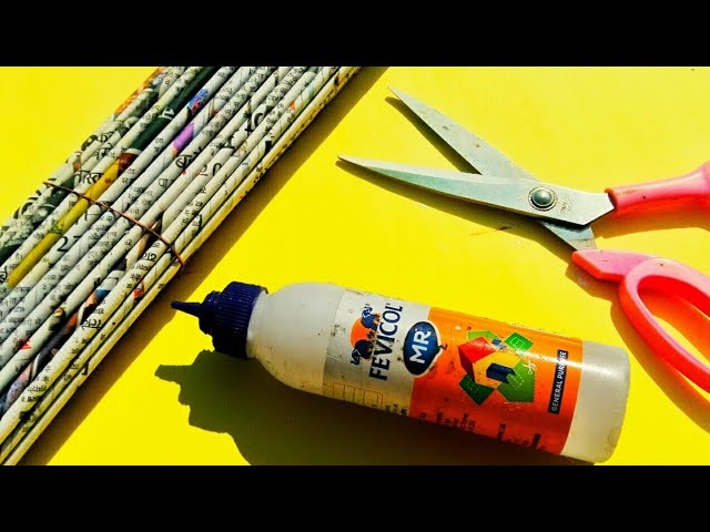 Easy Newspaper Craft - how to make newspaper wall hanging | handmade home decoration ideas