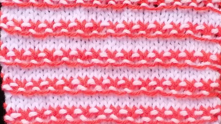 Easy Two colour knitting design. pattern in hindi