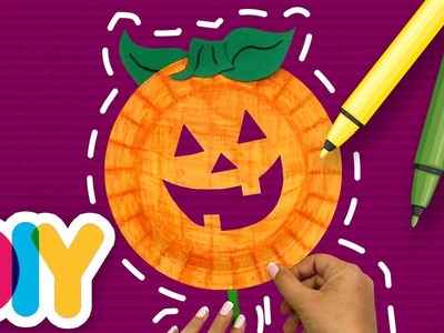 Fast-n-Easy | Pumpkin PAPER PLATE MASK | DIY Arts & Crafts for Kids