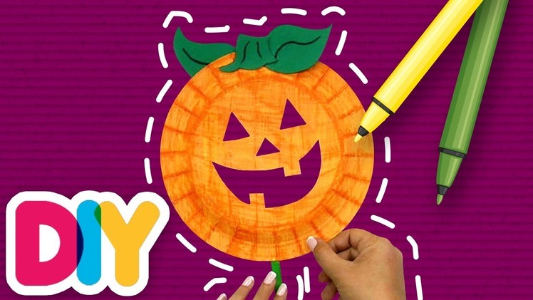Fast-n-Easy | Pumpkin PAPER PLATE MASK | DIY Arts & Crafts for Kids