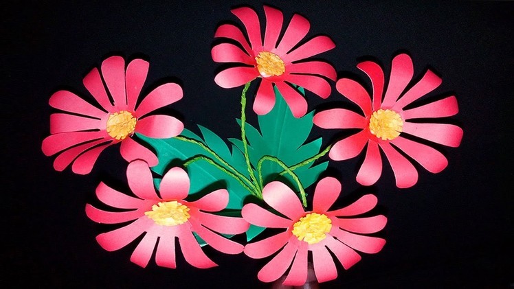 FlowerUPC | How to make paper flowers at home | Stick flowers |  Paper flowers making step by step