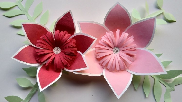 How to make a paper flowers - paper art design and origami flowers
