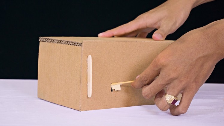 How to make a Safe box from Cardboard with Key