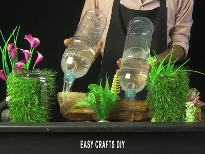 How to Make Dual Waterfall Fountain used plastic Bottles  DIY, Easy Crafts DIY