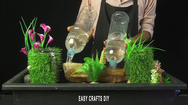 How to Make Dual Waterfall Fountain used plastic Bottles  DIY, Easy Crafts DIY