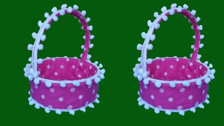 How to make flower basket ||best Out Of waste disposable plastic Glass Idustu pakhe