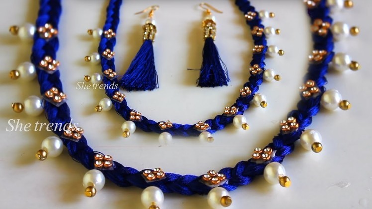 How to Make Pearl Beaded Necklace at home || Diy || Jewellery designs 2018 | Jewellery Making