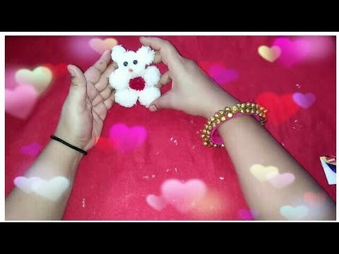 How to make teddy bear and pom pom | best gift