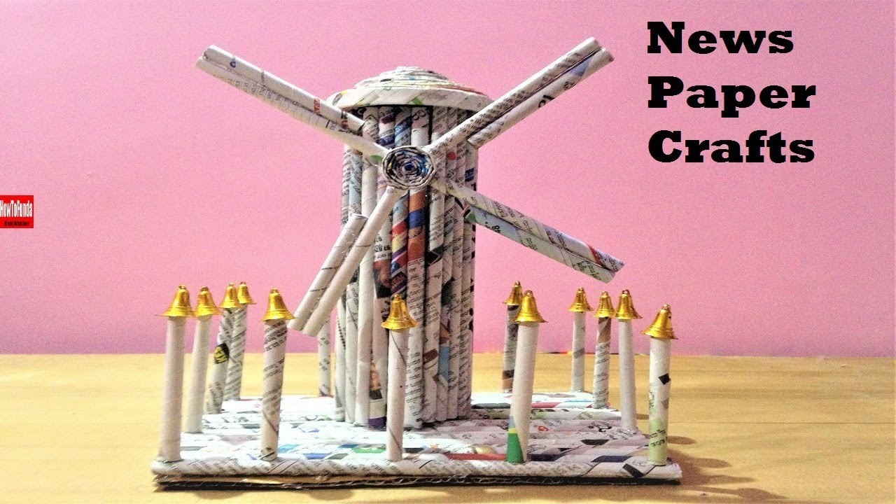 How to make windmill model for science exhibition using newspaper at home easily