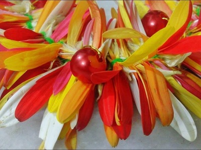 How to string garland | Easy method | Different method to tie flower | Multi colour flower garland