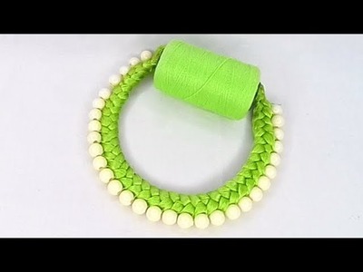 HOW TO USE THREAD TO MAKE PEARL NECKLACE AT HOME