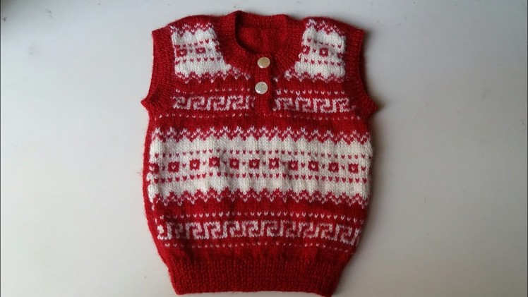 Kids two colour half sweater Knitting design
