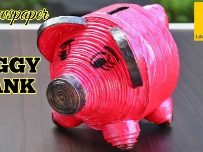 Newspaper PIGGY BANK | DIY Newspaper craft idea | Waste material craft