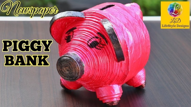 Newspaper PIGGY BANK | DIY Newspaper craft idea | Waste material craft