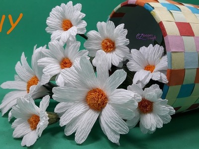 Paper Daisy Flower | Paper flowers making | DIY paper flower easy