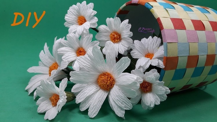 Paper Daisy Flower | Paper flowers making | DIY paper flower easy