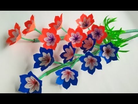 Paper flower stick 9 - How to make beautiful flower stick | DIY stick flower