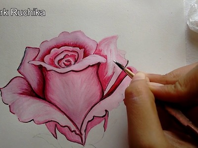 Pink Rose Painting Step-by-Step | Rose Flower Painting