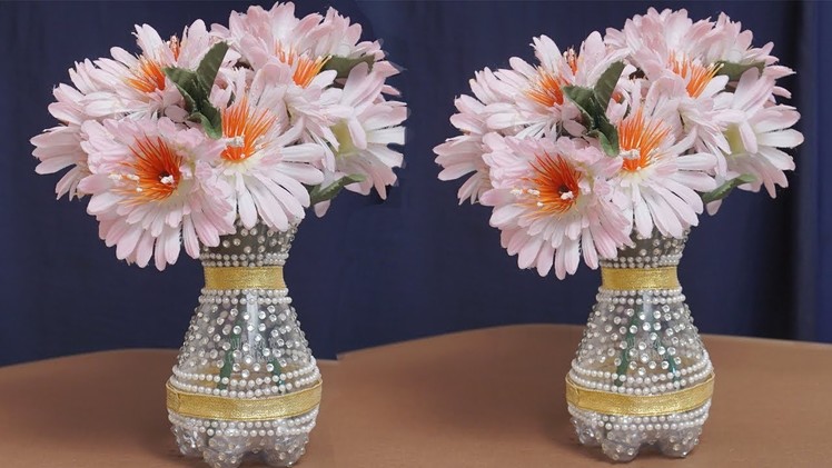 Plastic Bottle Crafts Idea | Best Out Of Waste Plastic Bottle Flower Vase | Easy Flower Vase Plastic