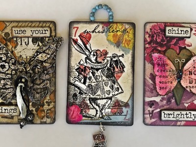 Puzzled Prompt Week 3 - Altered Playing Cards (Mixed Media Napkin Art)