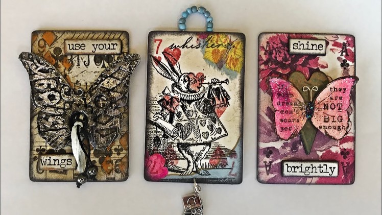 Puzzled Prompt Week 3 - Altered Playing Cards (Mixed Media Napkin Art)