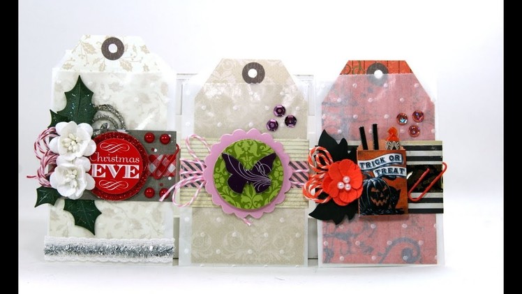 Scrap Your Stash  Embossed Glassine Bag Tag and Gift Card Holder Polly's Paper Studio DIY Tutorial