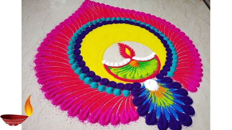 Very Easy and colourful Diwali special Rangoli Designs 2018