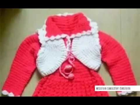 Woolen frock design for baby girl | beautiful idea for kids sweater | easy sweater design