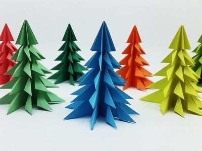 3D Paper Christmas Tree Making Tutorial - How to make Xmas Tree - DIY Christmas Crafts