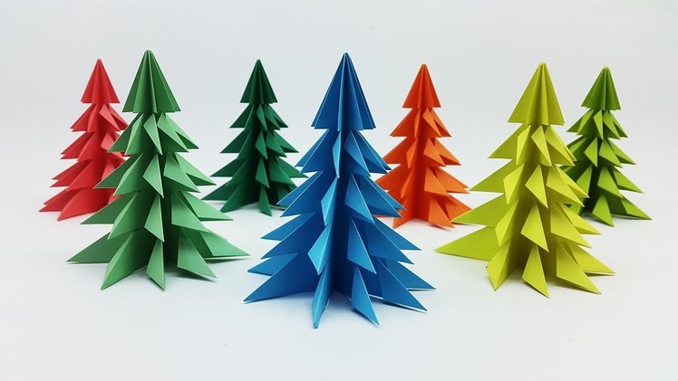 3D Paper Christmas Tree Making Tutorial - How to make Xmas Tree - DIY Christmas Crafts