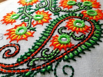 ALL OVER HAND EMBROIDERY with Flowers and Mirror work