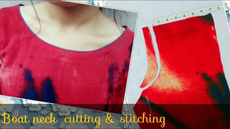 Boat neck cutting and stitching in hindi